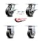 Service Caster 5 Inch Rubber on Aluminum Caster Brakes/Swivel Locks and 2 Rigid SCC, 2PK SCC-35S520-RAB-SLB-BSL-2-R-2 - alternate 3